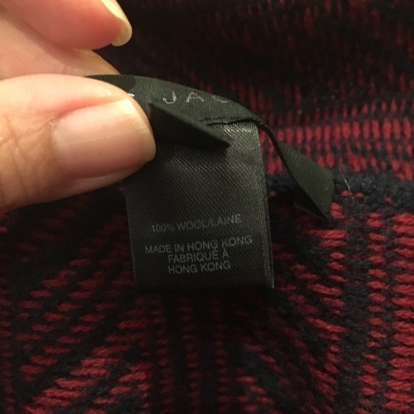 Vintage MARC JACOBS Wool Red Navy Herringbone Short Sleeve Sweater Size Small - Picture 5 of 6